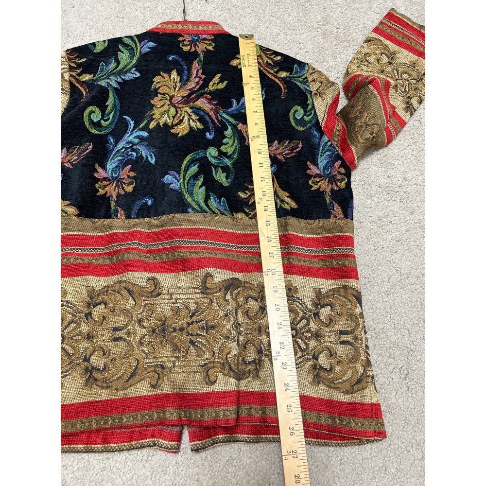 Sag Harbor Tapestry Jacket Women's 10 Multicolor Bohemian Ornate Button Brocade - Picture 7 of 10
